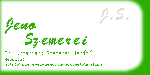 jeno szemerei business card